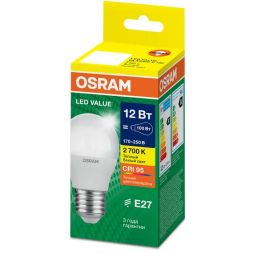 Лампа светодиодная LED G4 Value LVCLP100 12W/927 CRI95 12Вт 2700К 1200лм шар матов. E27 170-250В OSRAM 4099854309083