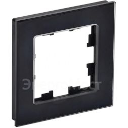 Рамка 1-м BRITE РУ-1-2-БрЧ стекло черн. IEK BR-M12-G-K02