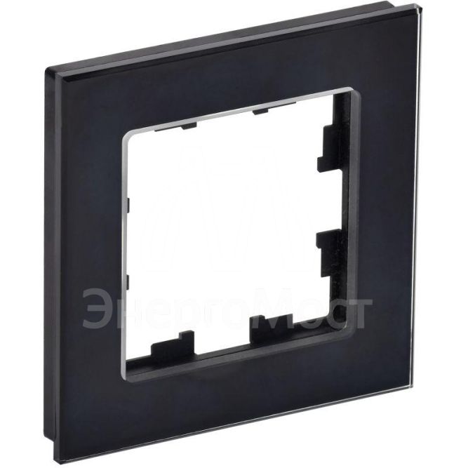 Рамка 1-м BRITE РУ-1-2-БрЧ стекло черн. IEK BR-M12-G-K02