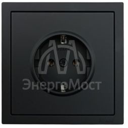 Розетка 1-мест. с/з ПБТ СП ZIMA IP20 16А безвинт. зажим черн. бархат LEZARD 704-4288-122BQC