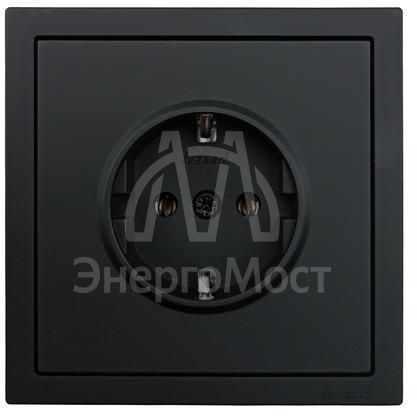 Розетка 1-мест. с/з ПБТ СП ZIMA IP20 16А безвинт. зажим черн. бархат LEZARD 704-4288-122BQC
