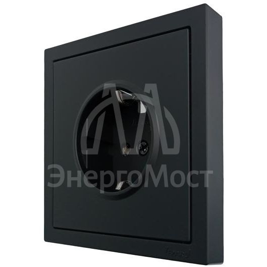 Розетка 1-мест. с/з ПБТ СП ZIMA IP20 16А безвинт. зажим черн. бархат LEZARD 704-4288-122BQC