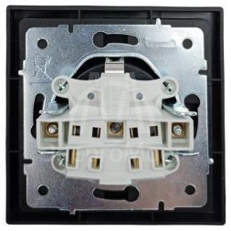 Розетка 1-мест. с/з ПБТ СП ZIMA IP20 16А безвинт. зажим черн. бархат LEZARD 704-4288-122BQC