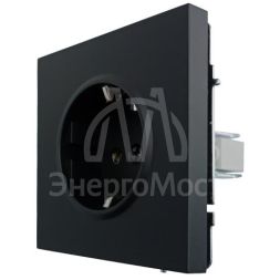 Розетка 1-мест. с/з ПБТ СП ZIMA IP20 16А безвинт. зажим черн. бархат LEZARD 704-4288-122BQC