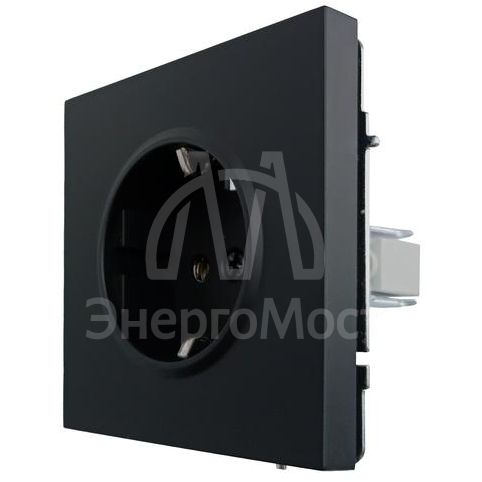 Розетка 1-мест. с/з ПБТ СП ZIMA IP20 16А безвинт. зажим черн. бархат LEZARD 704-4288-122BQC