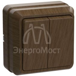 Выключатель 2-кл. ОП Октава 10А IP20 ВС20-2-0-ОД дуб IEK EVO20-K04-10-DC