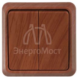 Выключатель 2-кл. ОП Октава 10А IP20 ВС20-2-0-ОД дуб IEK EVO20-K04-10-DC