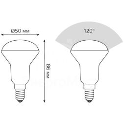 Лампа светодиодная Black R50 6Вт 3000К тепл. бел. E14 500лм 150-265В Gauss 106001106