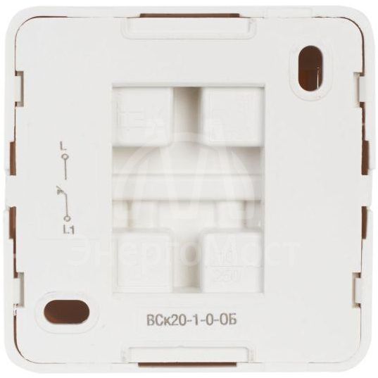 Выключатель кнопочный 1-кл. ОП Октава 10А IP20 ВСк20-1-0-ОБ бел. IEK EVO13-K01-10-DC