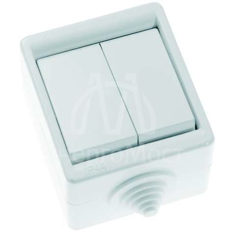 Выключатель 2-кл. ОП 10А IP20 А510-235 бел. Кунцево 5905