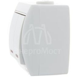 Выключатель 2-кл. ОП Ната 10А IP20 с подсветкой бел. LEZARD 710-0200-112