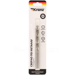 Сверло по металлу 7мм &amp;quot;Стандарт+&amp;quot; (P6M5 M-2) DIN 338 (блист.1шт) Kranz KR-91-0530