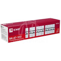 Выключатель автоматический модульный 4п C 10А 10кА ВА 47-100 PROxima EKF mcb47100-4-10C-pro