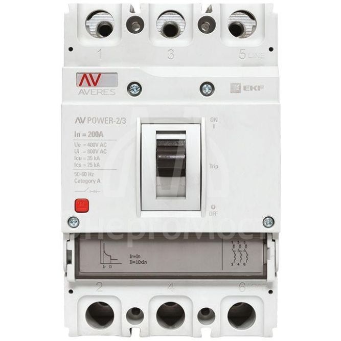 Выключатель автоматический 3п 200А 35кА AV POWER-2/3 TR AVERES EKF mccb-23-200-TR-av