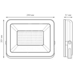 Прожектор светодиодный Elementary 100Вт 6600лм IP65 6500К черн. ПРОМО Gauss 613100100P