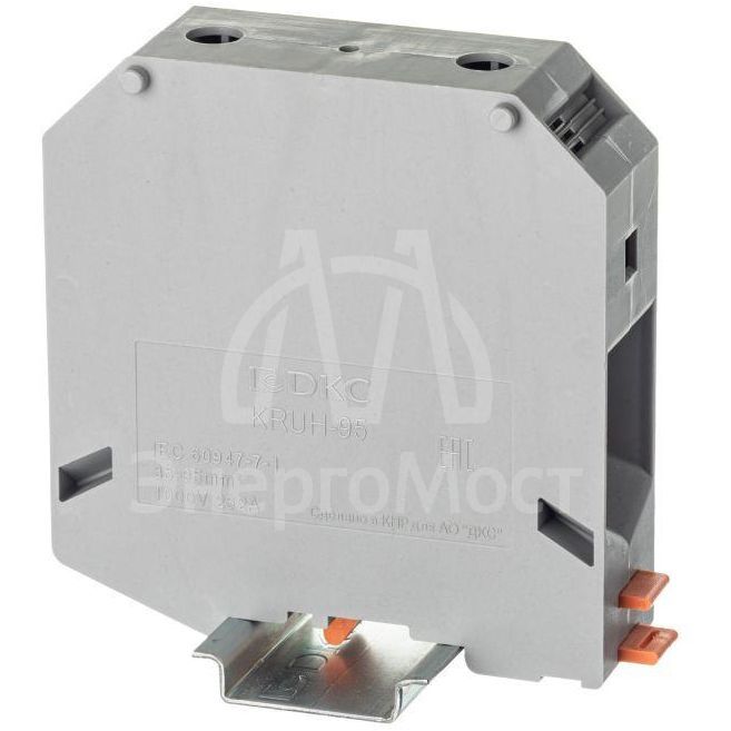 Клемма проходная винтовой зажим 2 точки подключения 95кв.мм сер. DKC KRUH-95