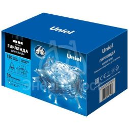 Гирлянда LED со статическим свечением ULD-S1000-120/SWK WHITE IP67 10м соедин. 120 диодов бел. свет провод бел. Uniel UL-00007204