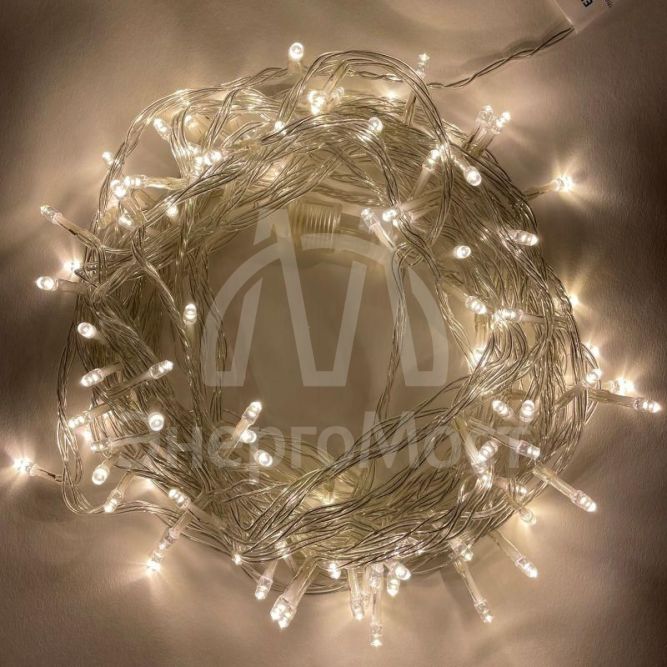 Гирлянда светодиодная &amp;quot;Нить&amp;quot; 10м 96LED 24В IP44 тепл. свет ( без трансформатора  Б0041911) ЭРА Б0041905