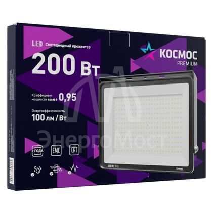 Прожектор светодиодный PREMIUM 200Вт 6500К 20000лм IP65 КОСМОС KOS_PR_LED_200