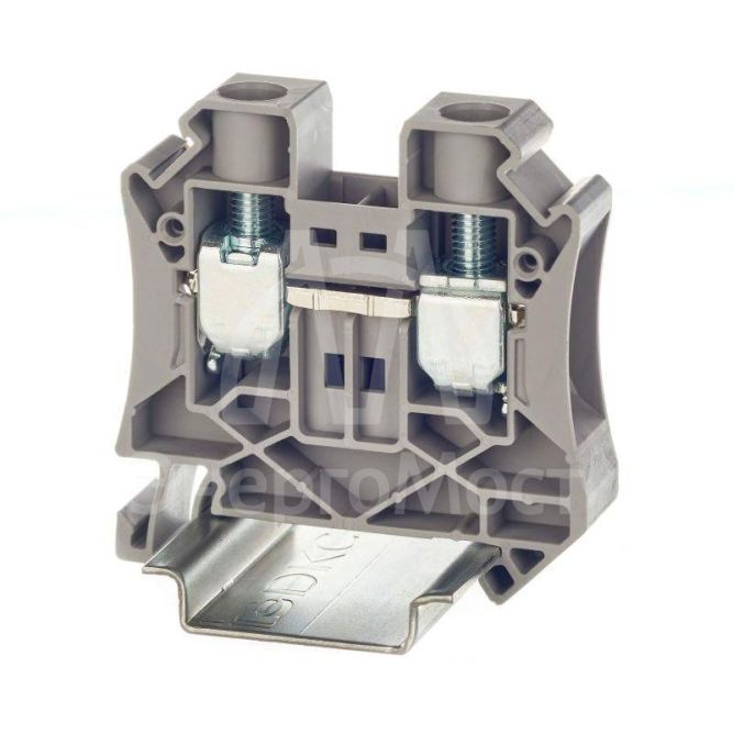 Клемма проходная винтовой зажим 2 точки подключения 16кв.мм сер. DKC TUR-16