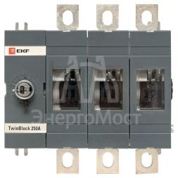 Рубильник 3п 250А без рукоятки управления TwinBlock PROxima EKF tb-s-250-3p