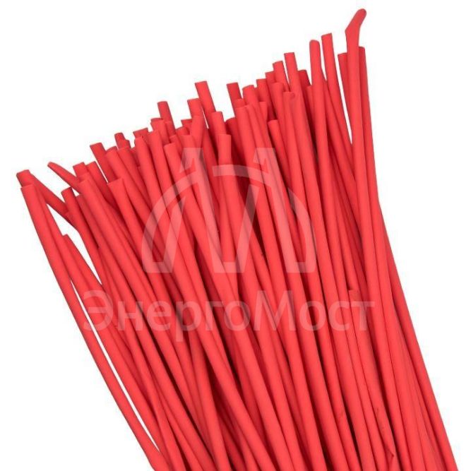 Трубка термоусадочная ТУТ нг 4/2 красн. 1м (уп.100шт) PROxima EKF tut-4-r-1m
