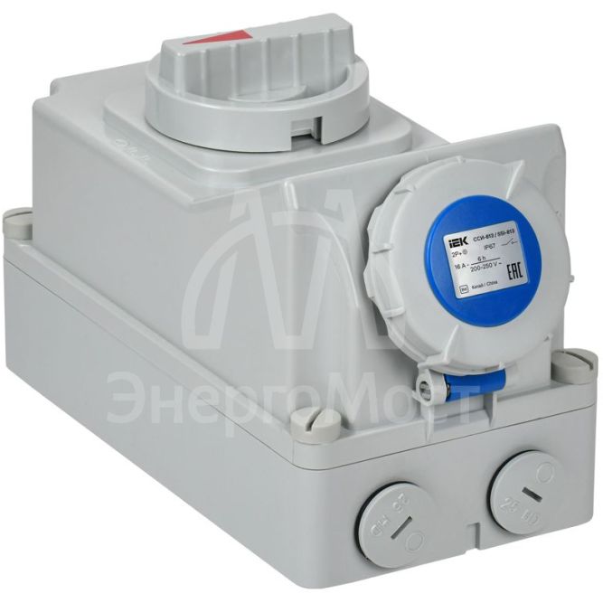 Розетка с мех. блокировкой 16А-6ч 220В 2P+PE ССИ-813 IP67 IEK PSR11-016-3-5-67