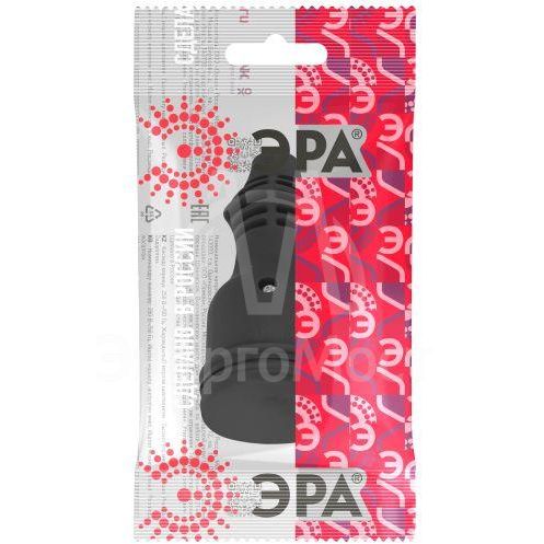 Розетка RX11-B-IP44 16А IP44 прямая с заземл. каучук черн. ЭРА Б0069325