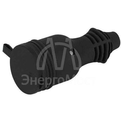 Розетка RX11-B-IP44 16А IP44 прямая с заземл. каучук черн. ЭРА Б0069325