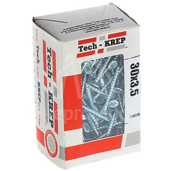 Шуруп универсальный 3.5х30 цинк. с потайной головкой (уп.200шт) коробка Tech-Krep 102171