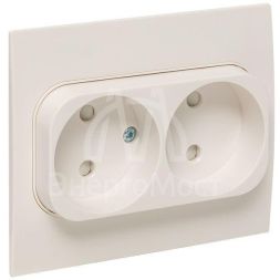 Розетка 2-м СП Стокгольм 10А IP20 без заземл. защ. шторки бел. PROxima EKF EXR10-102-10