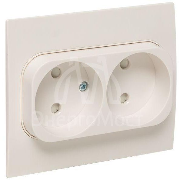 Розетка 2-м СП Стокгольм 10А IP20 без заземл. защ. шторки бел. PROxima EKF EXR10-102-10