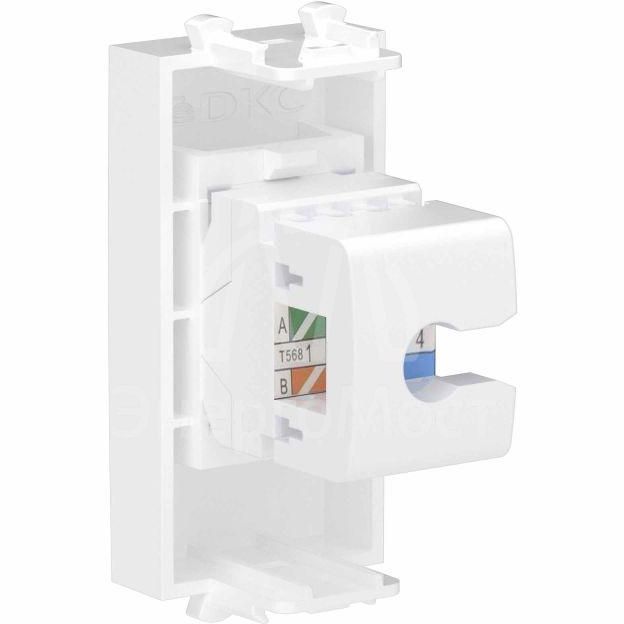 Розетка телефонная 1мод. Avanti &amp;quot;Белое облако&amp;quot; RJ12 без шторок модульная механизм DKC 4400611