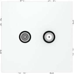 Розетка телевизионная оконечная TV + SAT 2-м СП S70 механизм бел. матов. Voltum VLS060402