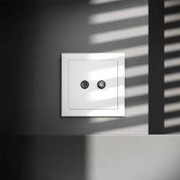 Розетка телевизионная оконечная TV + SAT 2-м СП S70 механизм бел. матов. Voltum VLS060402