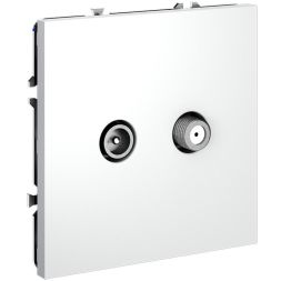 Розетка телевизионная оконечная TV + SAT 2-м СП S70 механизм бел. матов. Voltum VLS060402