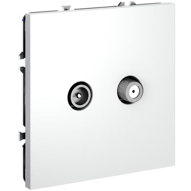 Розетка телевизионная оконечная TV + SAT 2-м СП S70 механизм бел. матов. Voltum VLS060402