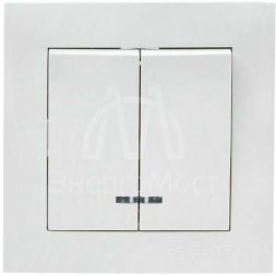 Выключатель 2-кл. СП Валенсия 10А IP20 с индикатором бел. PROxima EKF EWV10-123-10