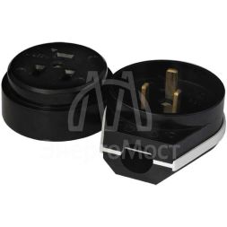 Разъем РШ-ВШ 32А 250В 2P+PE откр. уст. черн. UNIVersal 1234