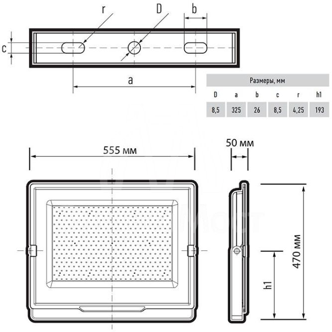 Прожектор светодиодный PFL-C3 400Вт 6500К ДО/СДО IP65 закален. прозр. стекло Pro JazzWay 5048591