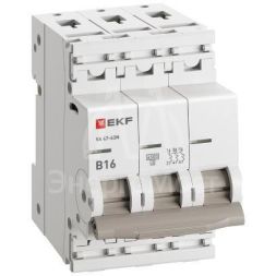 Выключатель автоматический 3п B 16А 4.5кА ВА 47-63N PROxima EKF M634316B