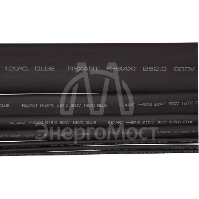 Трубка термоусадочная тонкостен. 4.8/1.6 с клеем (3:1) 1м черн. Rexant 20-4808