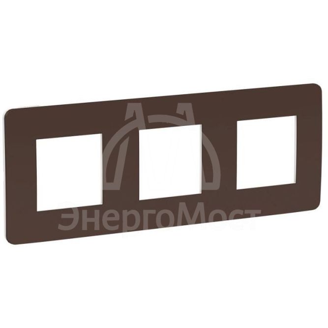 Рамка 3-м UNICA STUDIO шоколад/бел. SchE NU280616