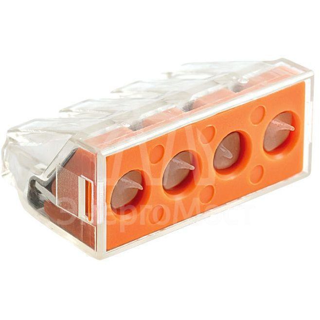 Клемма строительно-монтажная СМК 773-174 4-проводная 2.5-6.0кв.мм с пастой (уп.50шт) PROxima EKF plc-smk-773-174