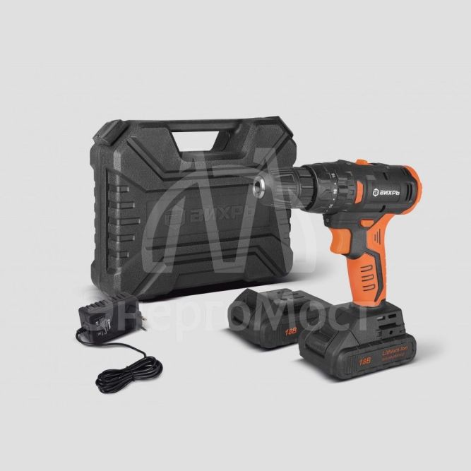 Дрель-шуруповерт Вихрь ДА-18Л-2КУ/Б (2,0 А/ч) (бесщеточный двигатель)