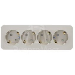 Розетка 4-м ОП BLANCA 16А 250В защ. шторки с заземл. изол. пласт. беж. SchE BLNRA011417