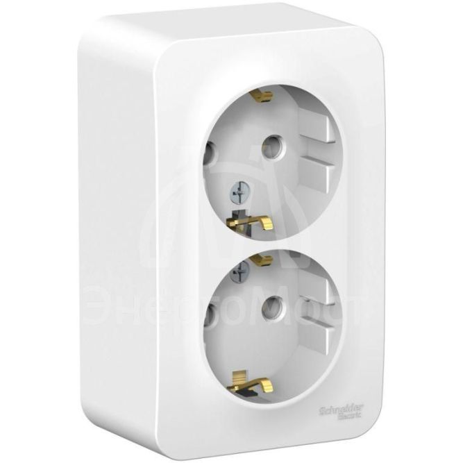 Розетка 2-м ОП BLANCA 16А 250В без шторок с заземл. изол. пласт. бел. SchE BLNRA010211