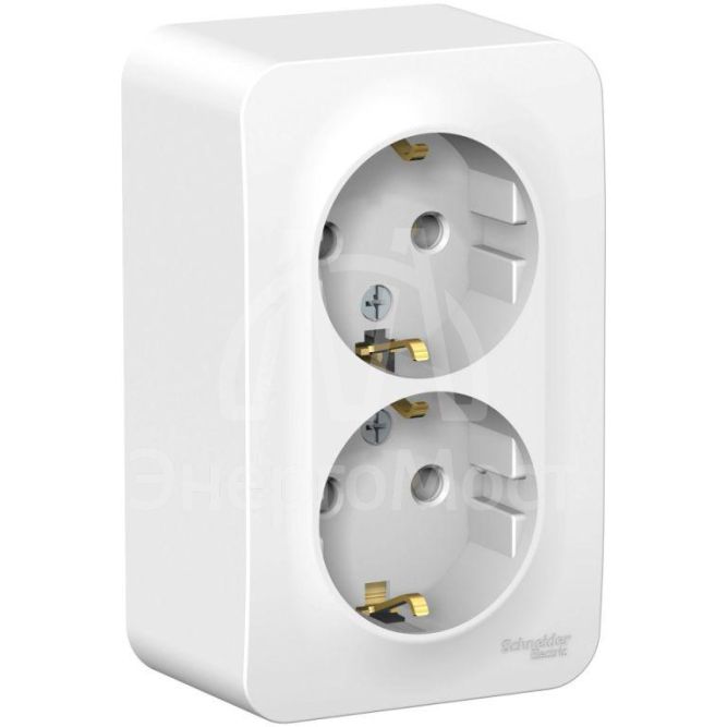 Розетка 2-м ОП BLANCA 16А 250В без шторок с заземл. изол. пласт. бел. SchE BLNRA010211