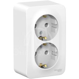 Розетка 2-м ОП BLANCA 16А 250В без шторок с заземл. изол. пласт. бел. SchE BLNRA010211