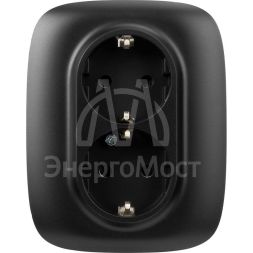 Розетка 2-м СП Valena Allure 16А IP20 250В 2х2P+E защ. шторки безвинт. клеммы с лицев. панелью антрацит Leg 753936